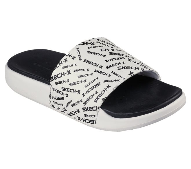 Skechers Men White-Black Casual Slippers (SKU: 158-237392-69-10)