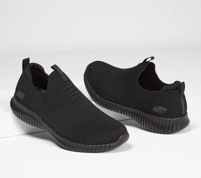 Skechers Men Black-suede Sports Sneakers