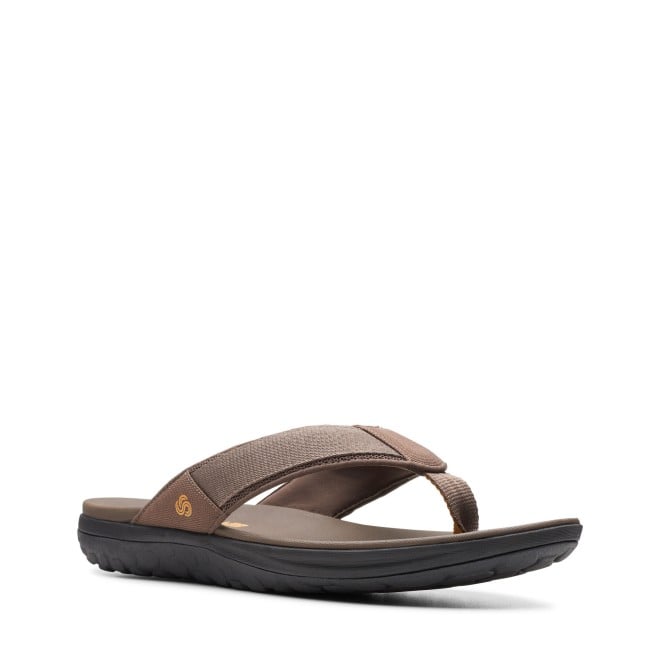Clarks Brown Casual Slippers for Men