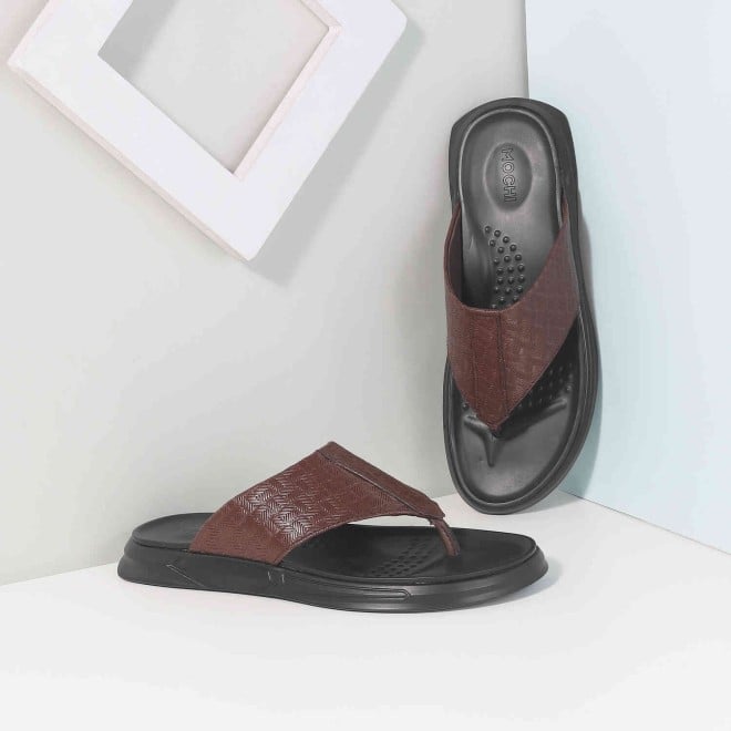 Mochi Men Tan Casual Slippers & Flip Flops (SKU: 16-1003-23-42)