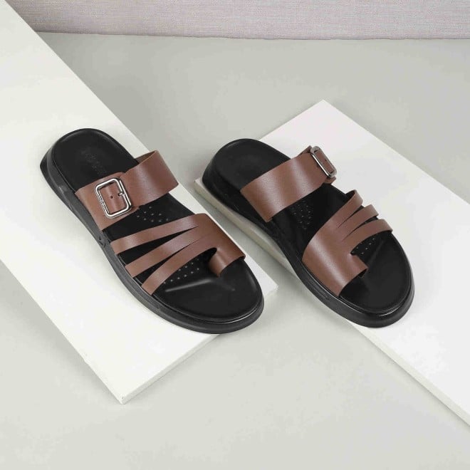 Mochi Men Tan Casual Slippers & Flip Flops