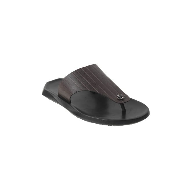 Mochi Men Brown Casual Slippers