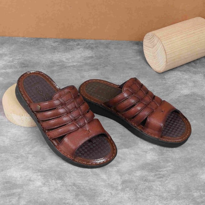 Mochi Men Tan Casual Slippers (SKU: 16-1014-23-40)