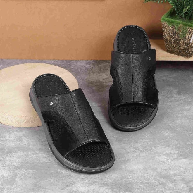 Mochi Men Black Casual Slippers (SKU: 16-1016-11-40)