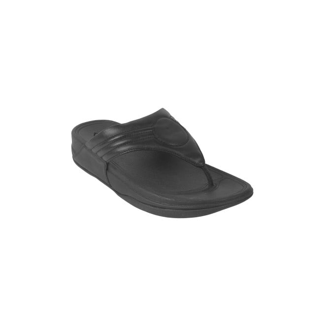 Mochi Men Black Casual Slippers