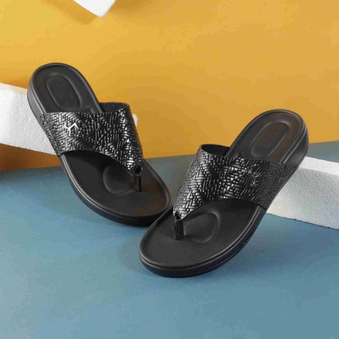 Mochi Men Black Casual Slippers (SKU: 16-1024-11-40)