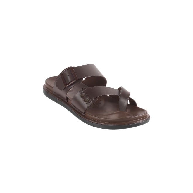 Mochi Men Brown Casual Slippers