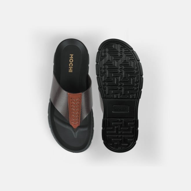 Mochi Men Brown Casual Slippers (SKU: 16-1028-12-39)