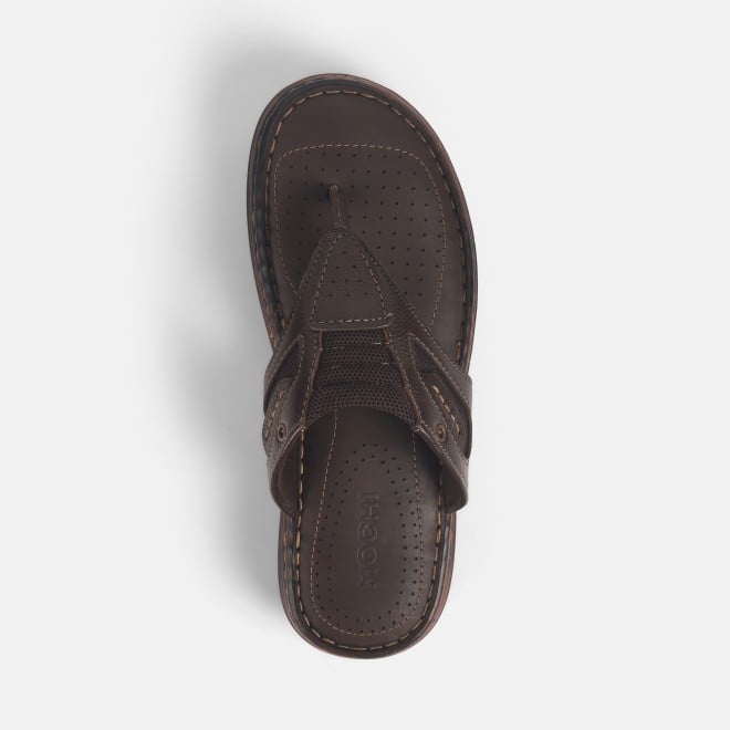 Mochi Men Brown Casual Slippers (SKU: 16-1039-12-40)