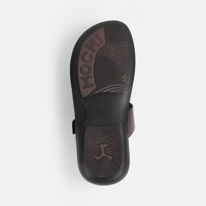 Mochi Men Brown Casual Slippers (SKU: 16-1056-12-39)