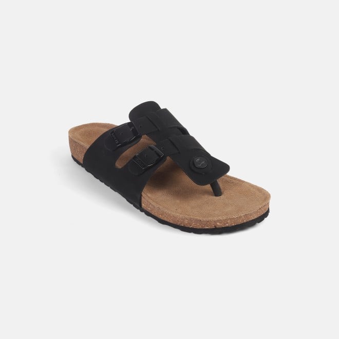 Mochi Men Black Casual Slippers