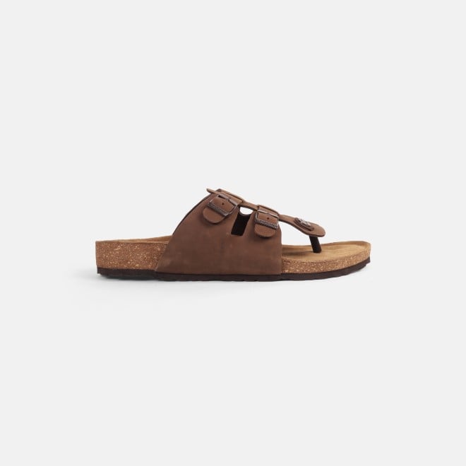 Mochi Men Brown Casual Slippers (SKU: 16-1063-12-40)