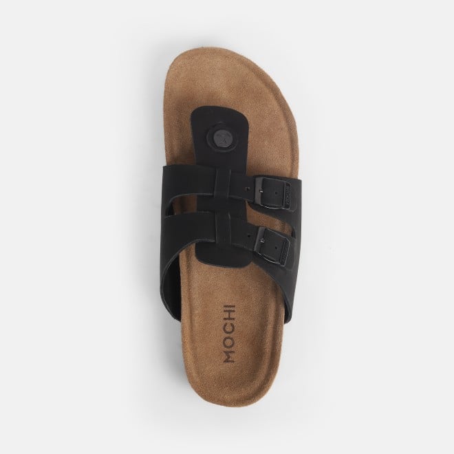 Mochi Men Black Casual Slippers (SKU: 16-1063-11-40)