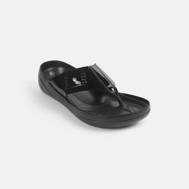 Mochi Men Black-pat Casual Slippers