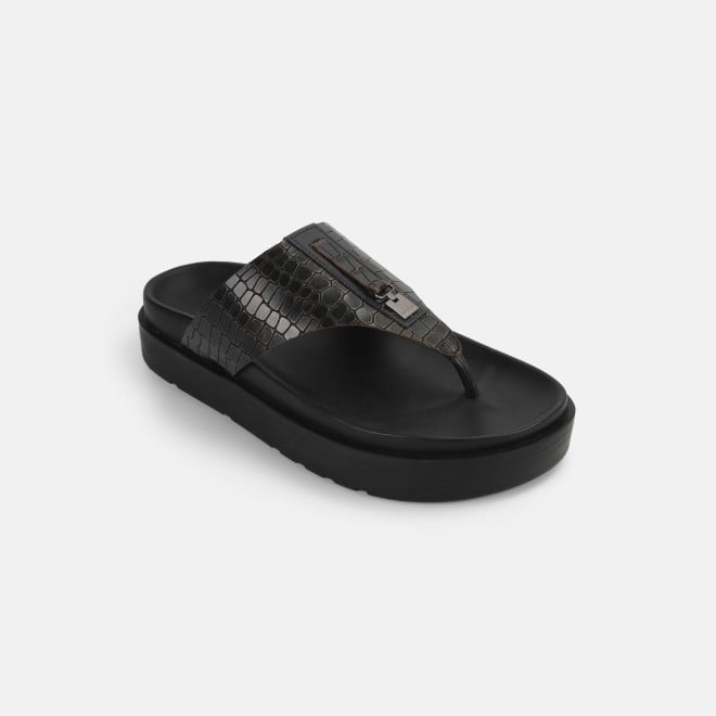 Mochi Men Grey Casual Slippers