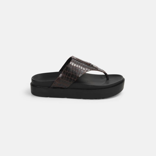 Mochi Men Brown Casual Slippers (SKU: 16-1098-12-40)