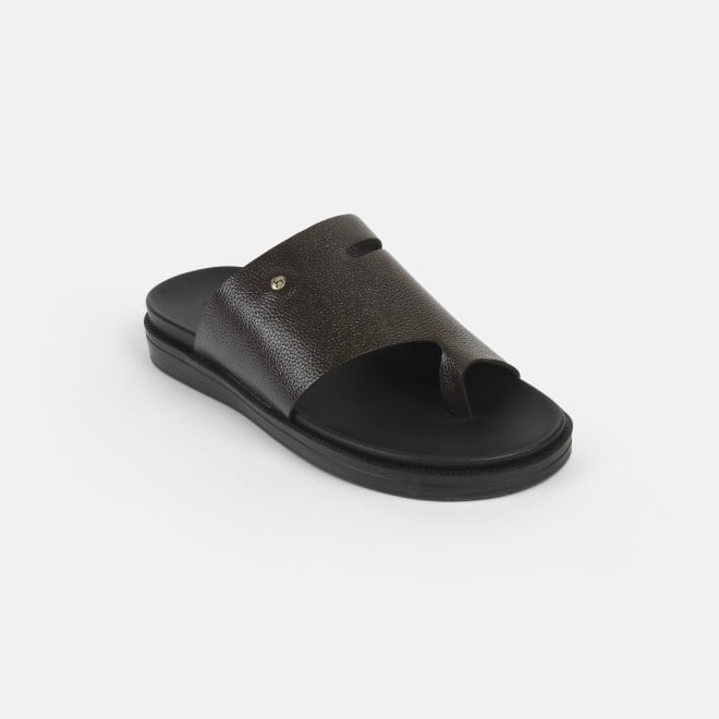 Mochi Men Brown Casual Slippers