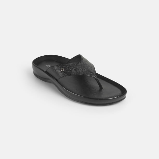 Mochi Men Black Casual Slippers