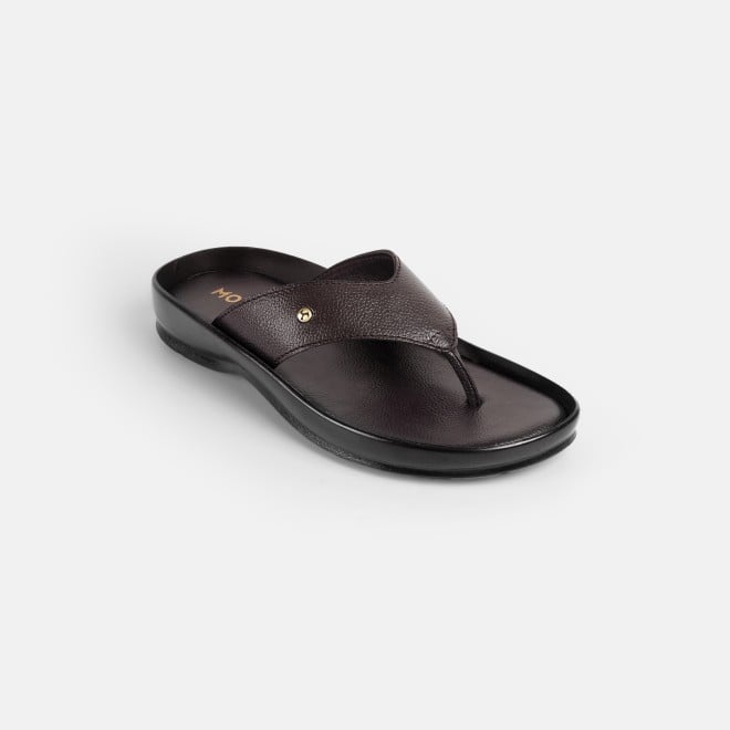 Mochi Men Brown Casual Slippers