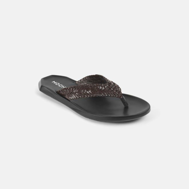 Mochi Men Black Casual Slippers
