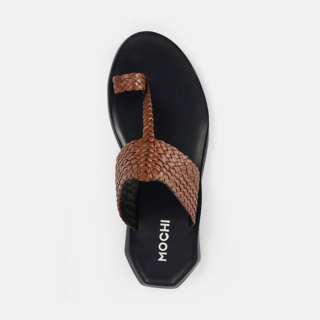 Mochi Men Tan Ethnic Kolhapuris (SKU: 16-1125-23-40)