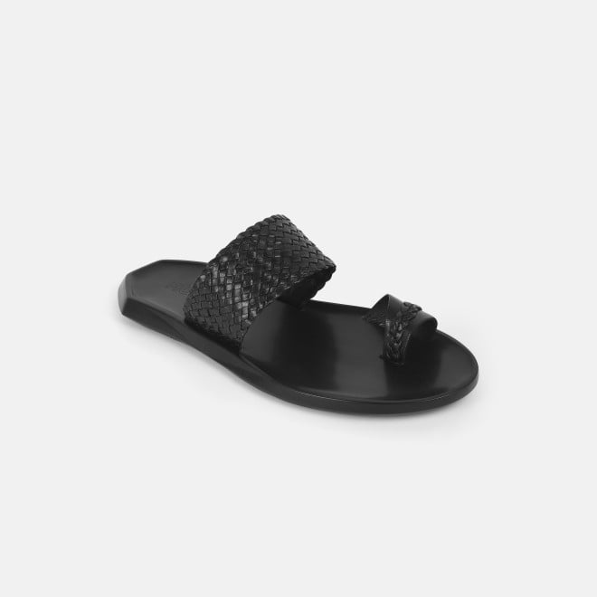 Mochi Men Black Casual Slippers