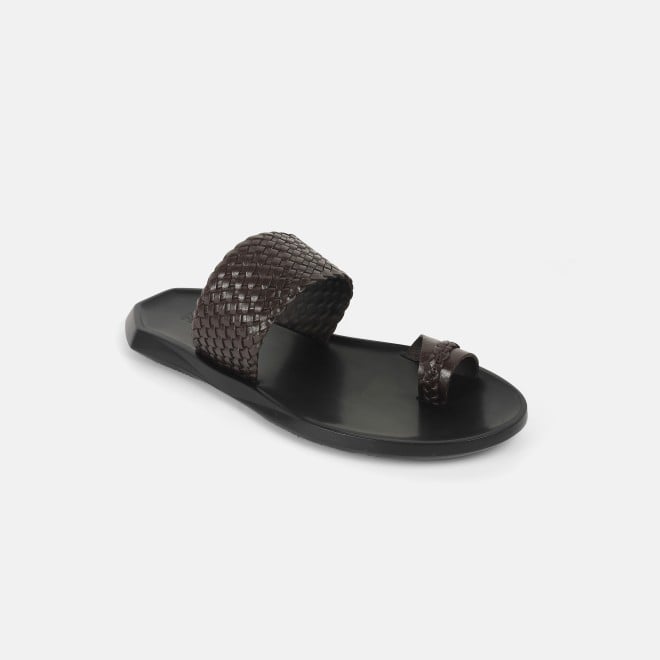Mochi Men Brown Casual Slippers