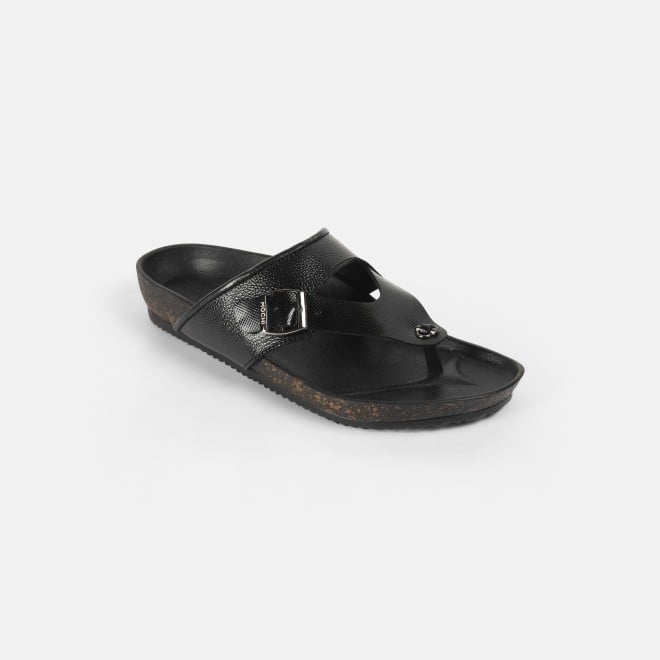Mochi Men Black Casual Slippers