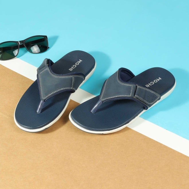 Mochi Men Blue Casual Slippers (SKU: 16-1132-45-41)