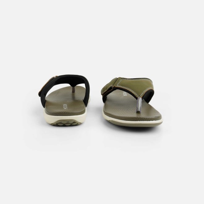 Mochi Men Olive Casual Slippers (SKU: 16-1132-49-40)