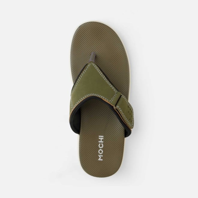 Mochi Men Olive Casual Slippers (SKU: 16-1132-49-40)