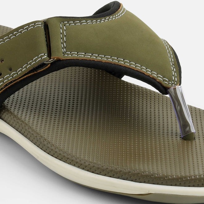 Mochi Men Olive Casual Slippers (SKU: 16-1132-49-40)