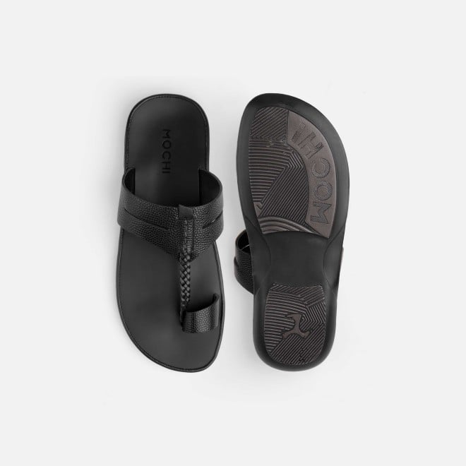 Mochi Men Black Ethnic Kolhapuris (SKU: 16-1136-11-40)