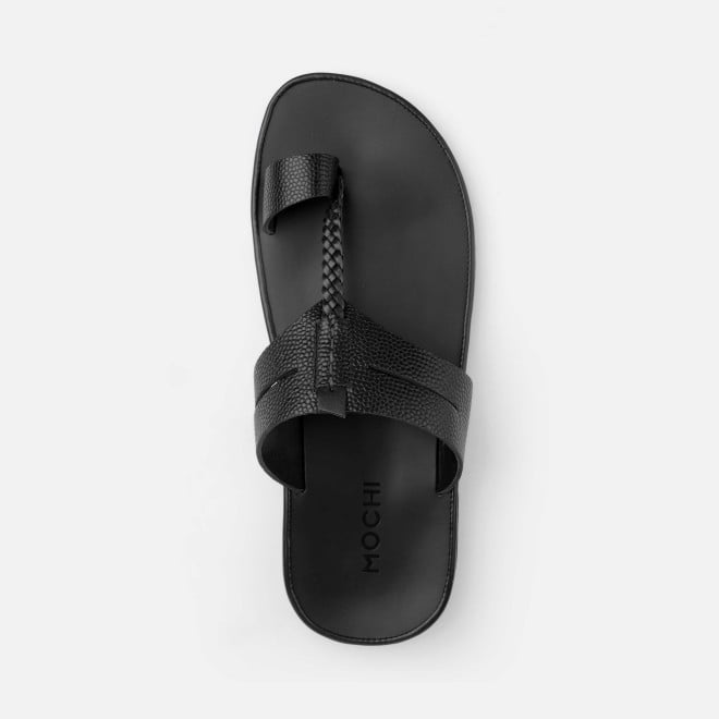 Mochi Men Black Ethnic Kolhapuris (SKU: 16-1136-11-40)