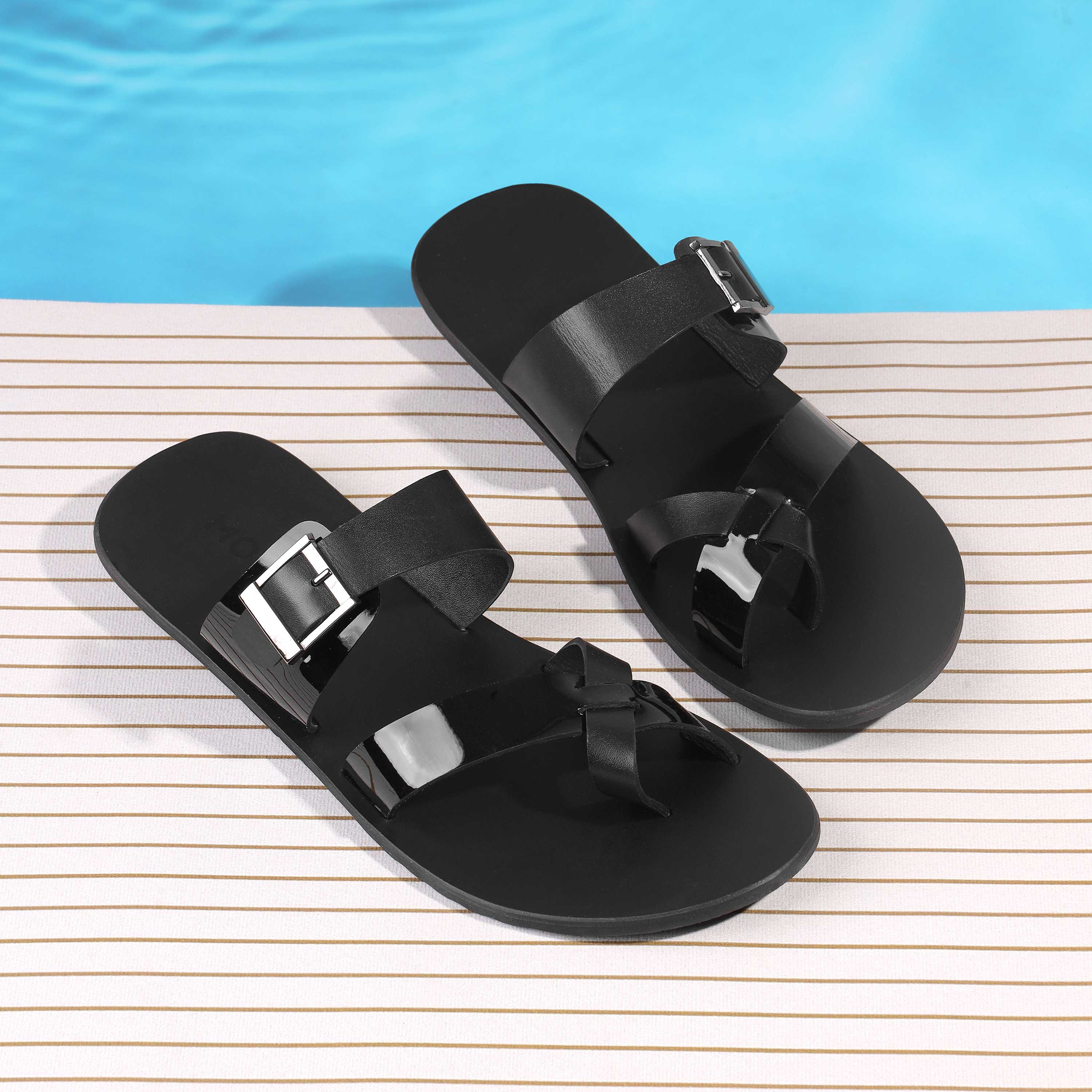 Mochi Men Black Casual Slippers (SKU: 16-1137-11-43) Mochi Men Black Casual Slippers (SKU: 16-1137-11-43)