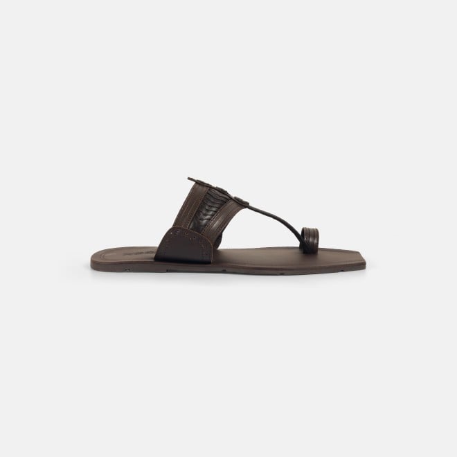 Mochi Men Brown Ethnic Kolhapuris (SKU: 16-1142-12-40)