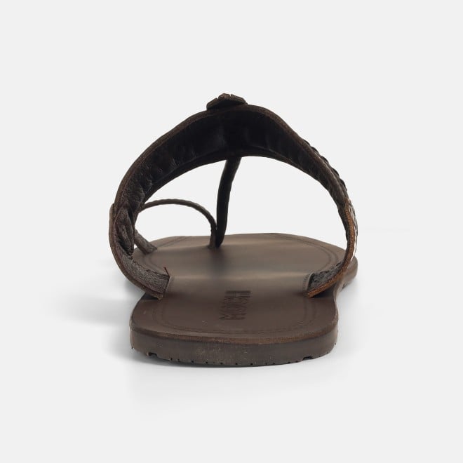 Mochi Men Brown Ethnic Kolhapuris (SKU: 16-1142-12-40)