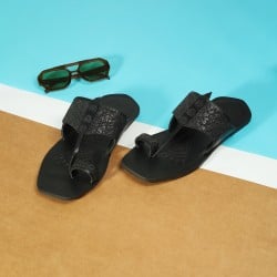 Men Black Ethnic Kolhapuris