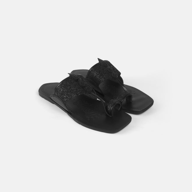 Mochi Men Black Ethnic Kolhapuris (SKU: 16-1144-11-40)
