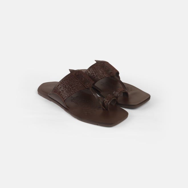 Mochi Men Brown Ethnic Kolhapuris (SKU: 16-1144-12-40)