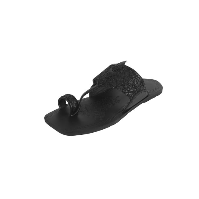 Mochi Men Black Ethnic Kolhapuris (SKU: 16-1144-11-40)