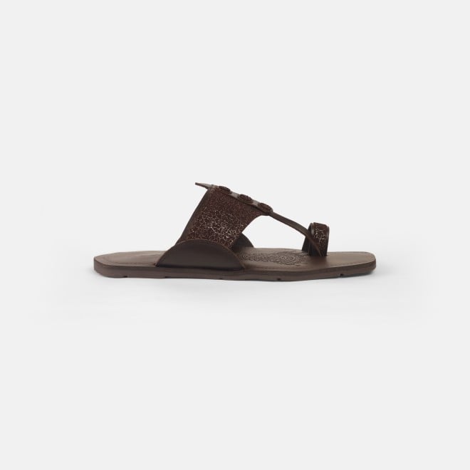 Mochi Men Brown Ethnic Kolhapuris (SKU: 16-1144-12-40)