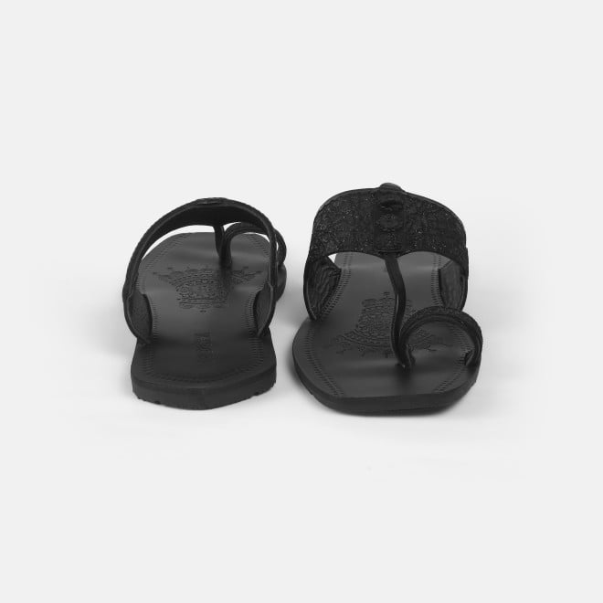 Mochi Men Black Ethnic Kolhapuris (SKU: 16-1144-11-40)