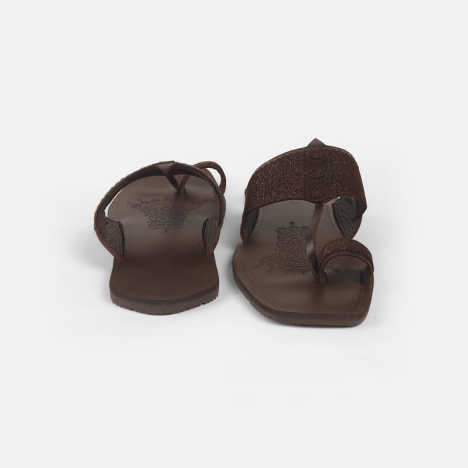 Mochi Men Brown Ethnic Kolhapuris (SKU: 16-1144-12-40)