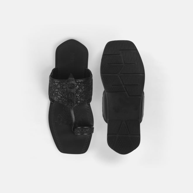Mochi Men Black Ethnic Kolhapuris (SKU: 16-1144-11-40)