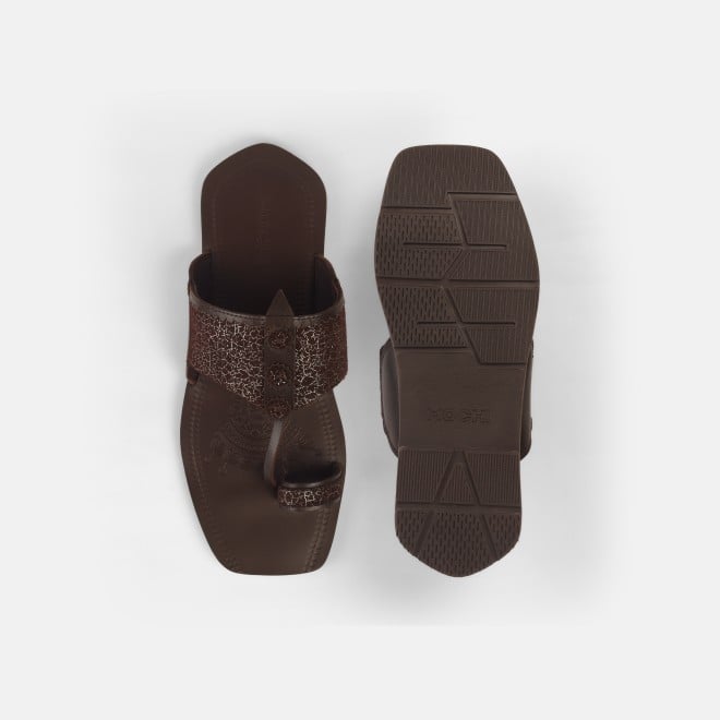 Mochi Men Brown Ethnic Kolhapuris (SKU: 16-1144-12-40)