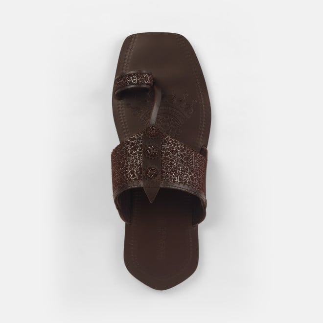 Mochi Men Brown Ethnic Kolhapuris (SKU: 16-1144-12-40)
