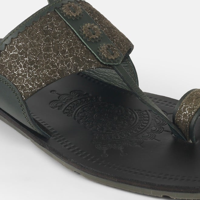 Mochi Men Green Ethnic Kolhapuris (SKU: 16-1144-21-40)