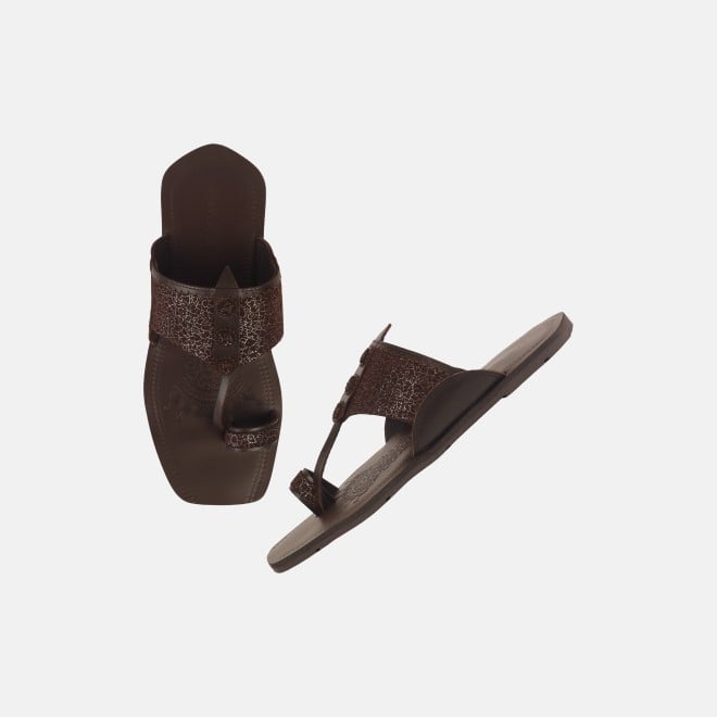 Mochi Men Brown Ethnic Kolhapuris (SKU: 16-1144-12-40)