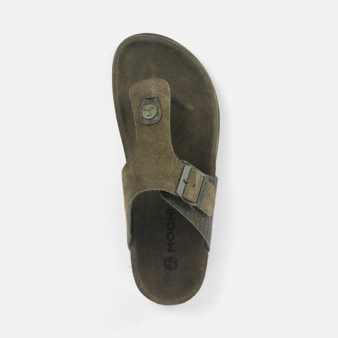 Mochi Men Olive Casual Slippers (SKU: 16-1145-49-40)
